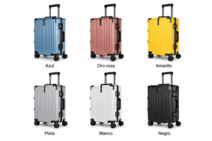 Opciones de color de maleta rígida de ABS+PC: azul, oro rosa, amarillo, plata, blanco y negro